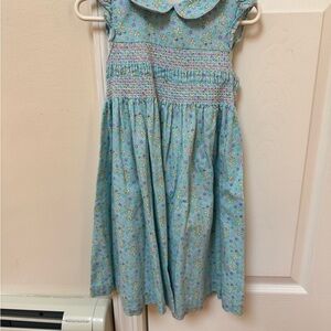 Laura Ashley Blue Smocked Sundress with Peter Pan Collar